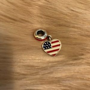 US Heart Flag Dangle Charm
